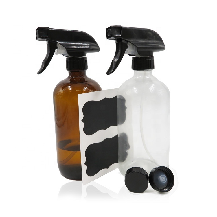 Empty16oz Clear Round Shape Glass Kombucha Beverage Boston Round Glass Bottle