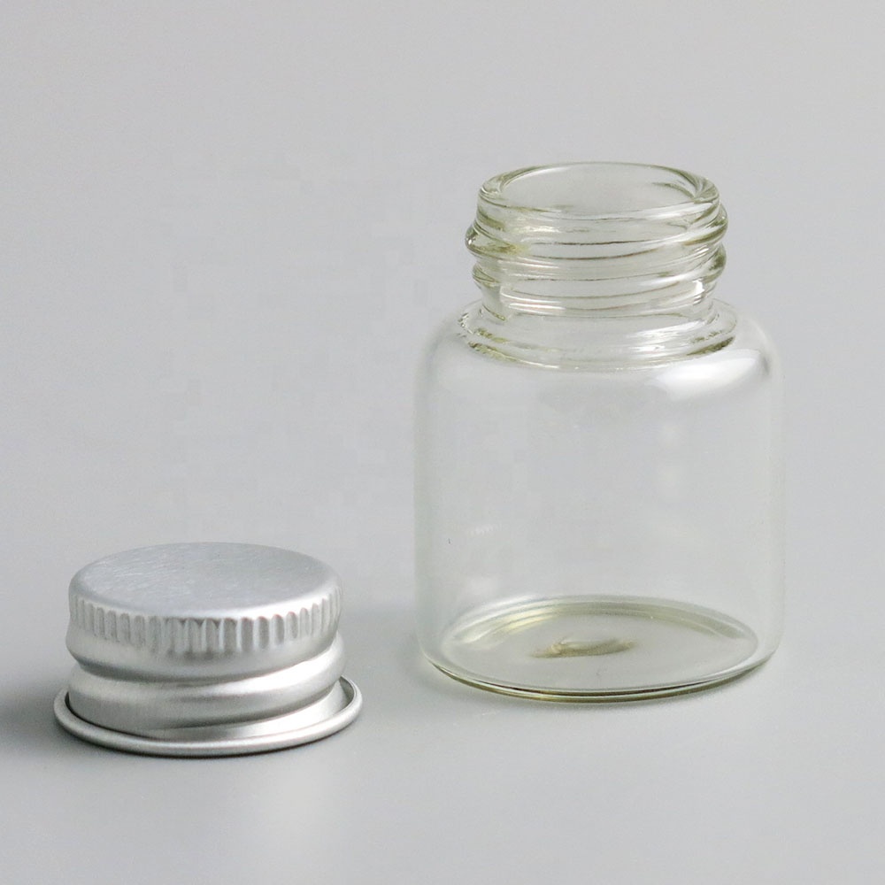 Empty8ml 15ml 20ml 30ml Clear Glass Bottle With Aluminum screw Cap Small Glass Small Vials For Essential Oil Use