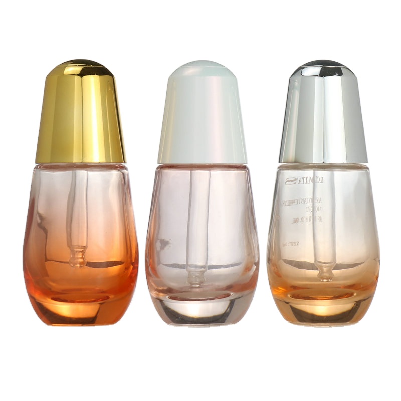 Emtpy 30ml 50ml  thin tall clear tube glass cosmetic serum dropper bottle