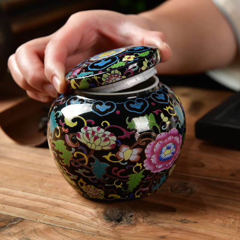 Enamel sealed small storage jar ceramic packaging food packaging candy packaging can