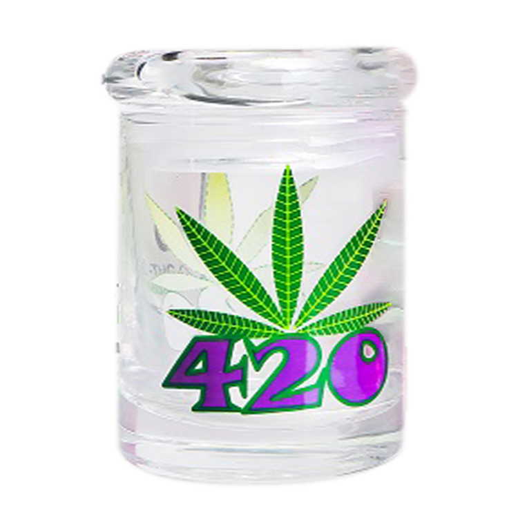 Engrave logo air tight child proof weed airtight storage jars with lid