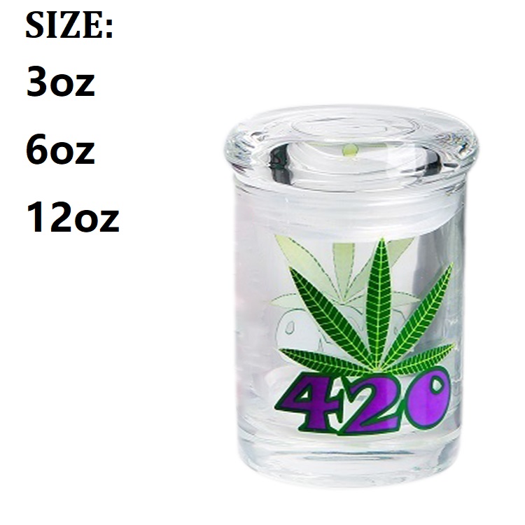 Engrave logo air tight child proof weed airtight storage jars with lid