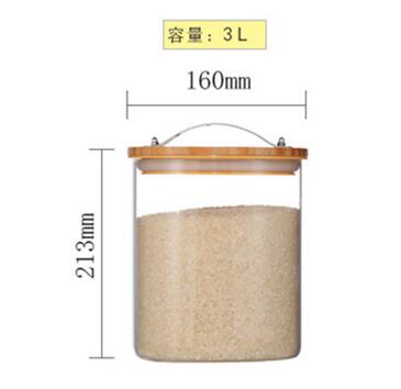 Enlarged Style 3L 4L 5.2L Glass Jars Of 3 Sets Wholesale Stocked Food Preservation Storage Containers With Bamboo Cover