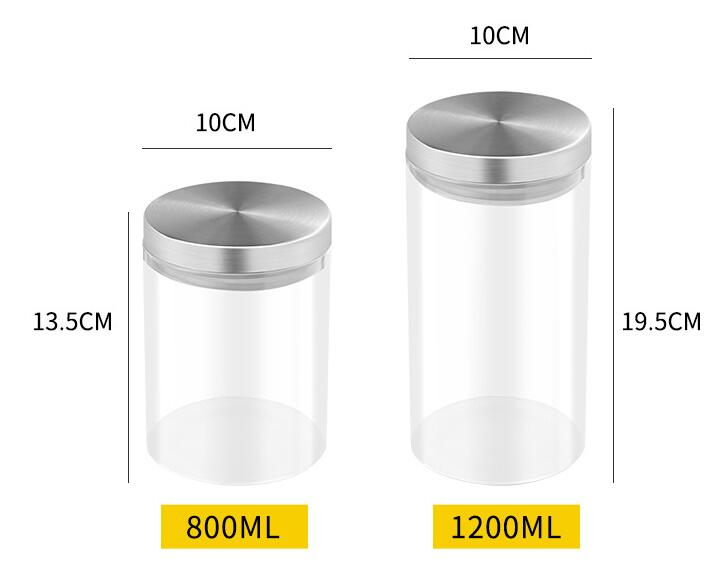 Enlarged Thickened Airtight Glass Jars With Stainless Steel Lids High Capacity Food Storage Canisters Kitchen Spice For Pantry