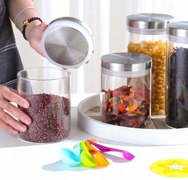 Enlarged Thickened Airtight Glass Jars With Stainless Steel Lids High Capacity Food Storage Canisters Kitchen Spice For Pantry