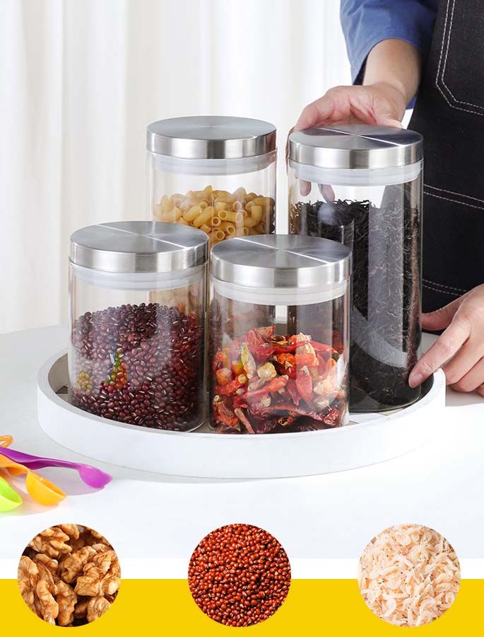 Enlarged Thickened Airtight Glass Jars With Stainless Steel Lids High Capacity Food Storage Canisters Kitchen Spice For Pantry