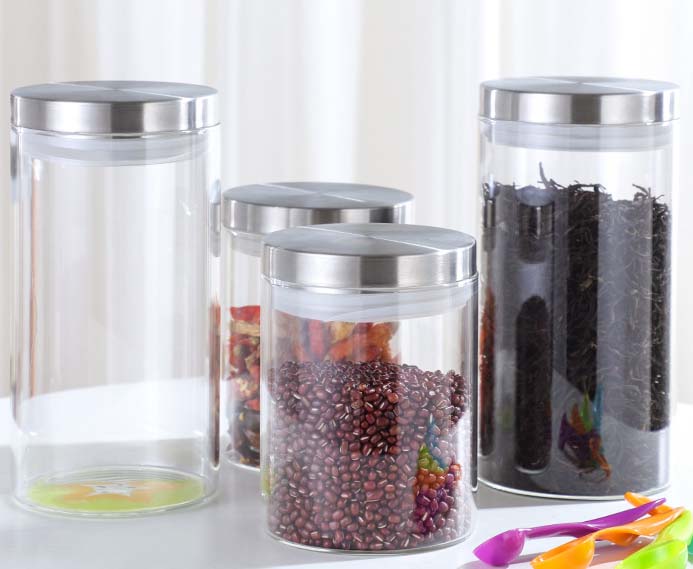 Enlarged Thickened Airtight Glass Jars With Stainless Steel Lids High Capacity Food Storage Canisters Kitchen Spice For Pantry