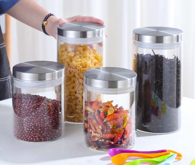 Enlarged Thickened Airtight Glass Jars With Stainless Steel Lids High Capacity Food Storage Canisters Kitchen Spice For Pantry