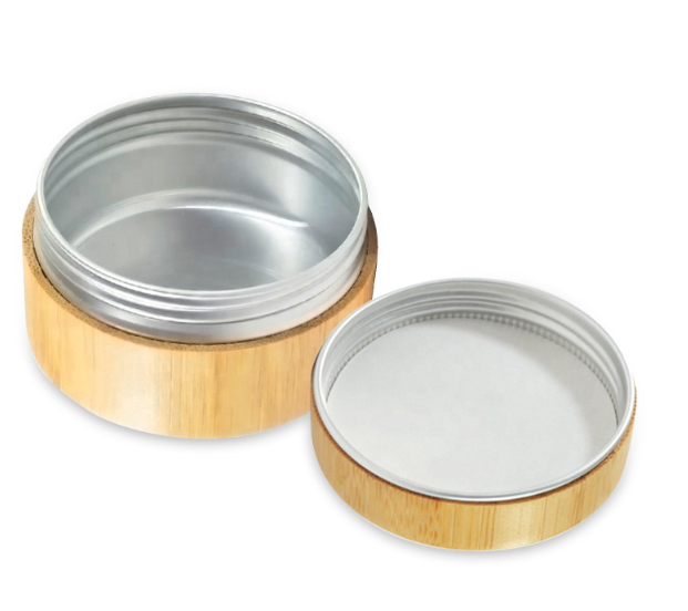 Environmental Bamboo Empty Refillable Cosmetic Cream Jar Storage Bottle Container Bottle tin box
