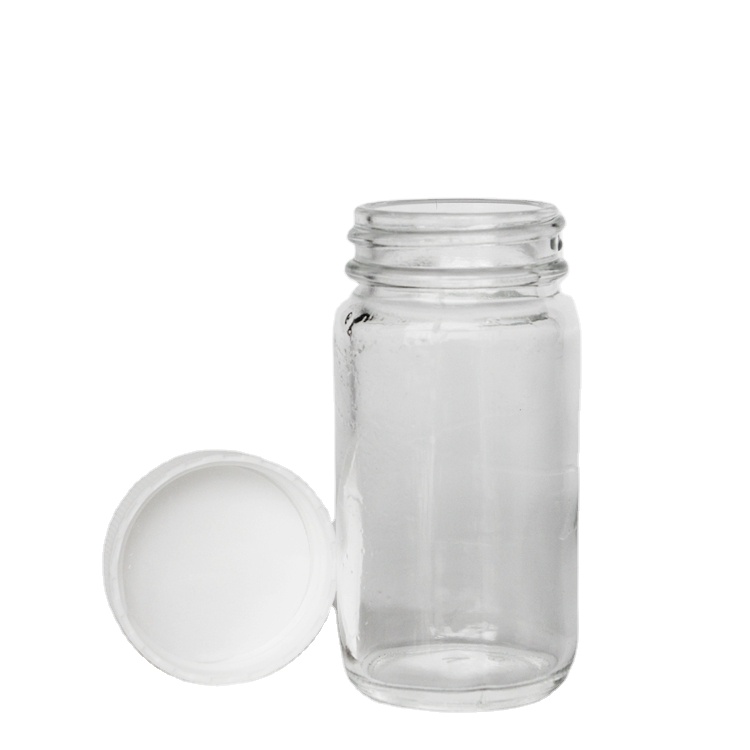 Environmental Friendly Food Storage Container Metal Cover Round Glass Can Glass Jar Storage Bottles & Jars Screw Metal Lid