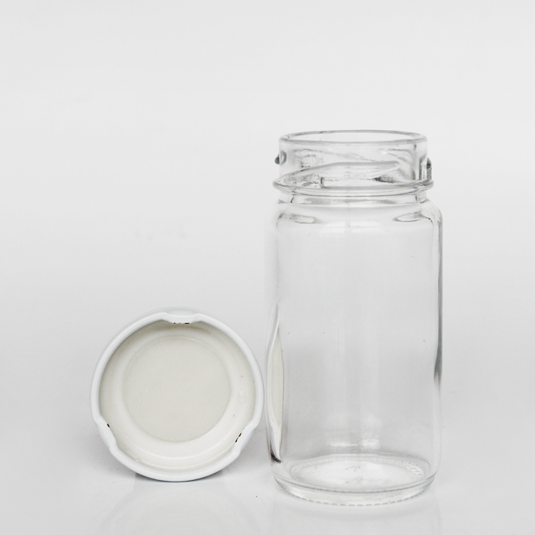 Environmental Friendly Food Storage Container Metal Cover Round Glass Can Glass Jar Storage Bottles & Jars Screw Metal Lid