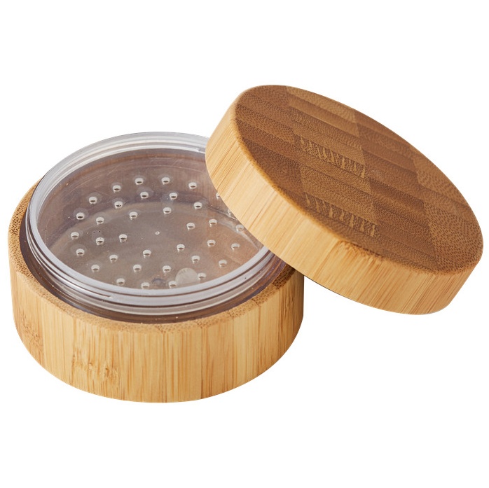 Environmental breakage-proof empty bamboo outer PS liner loose powder jar