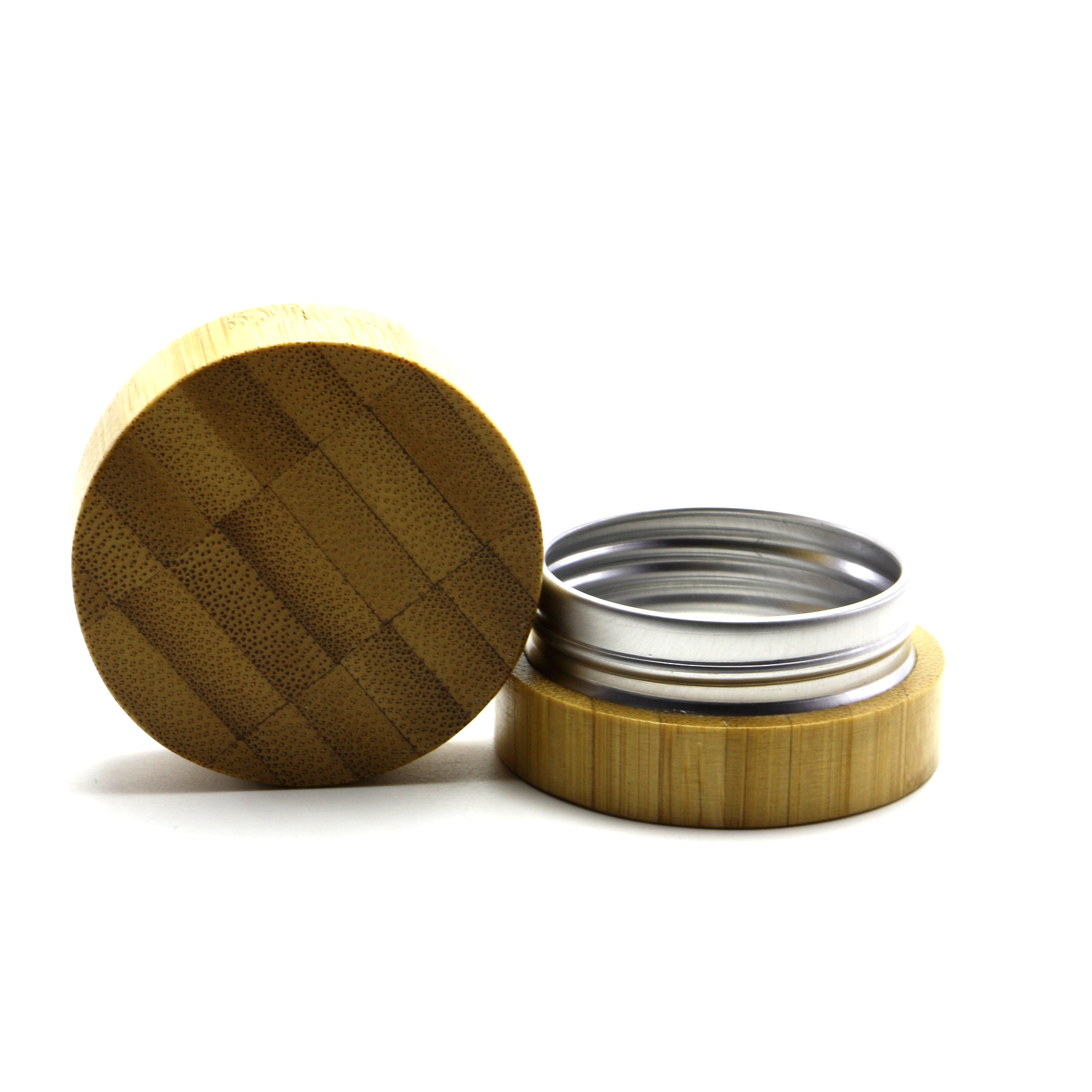 Environmental cosmetic packaging bamboo lip balm jar aluminum inner GJ-213RL