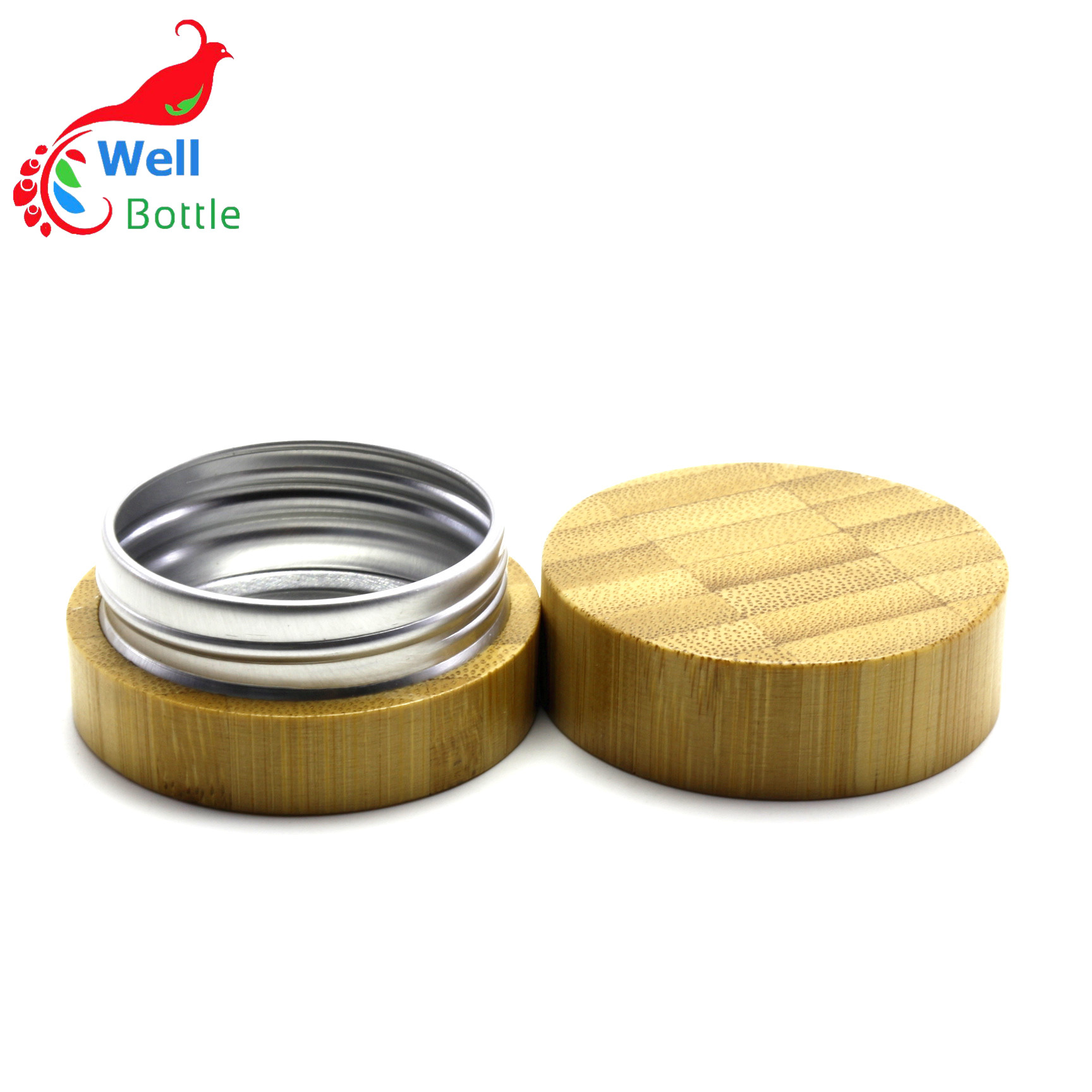 Environmental cosmetic packaging bamboo lip balm jar aluminum inner GJ-213RL
