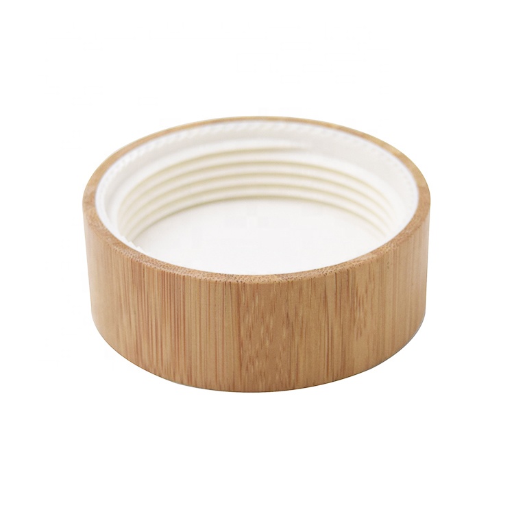 Environmental eco friendly empty bamboo outer glass liner cosmetic packaging cosmetic cream jar 30g