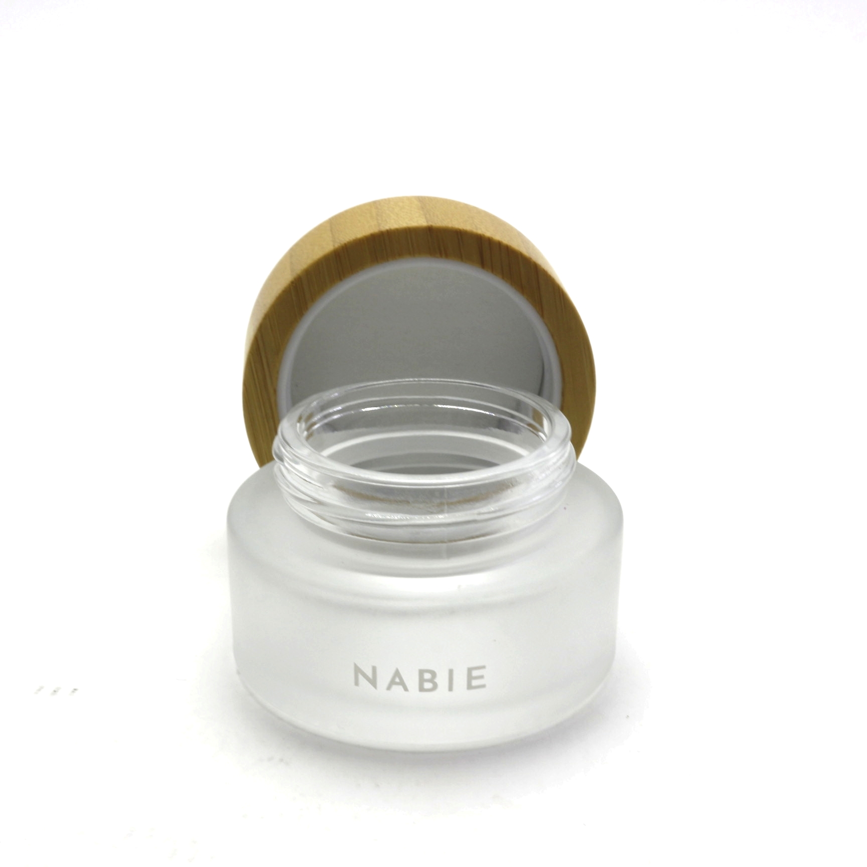 Environmental empty bamboo lid glass cream jar with wooden lids BJ-196R