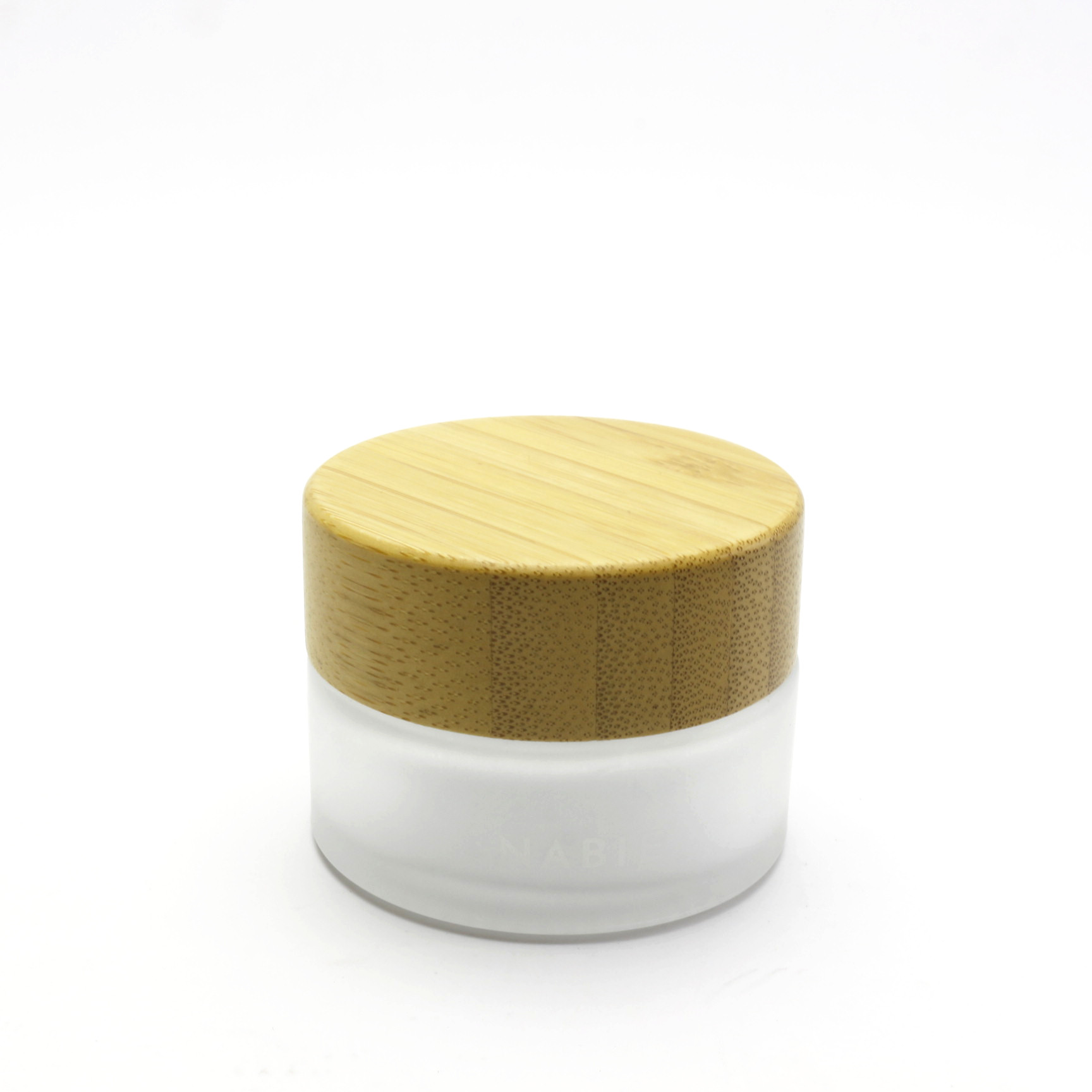 Environmental empty bamboo lid glass cream jar with wooden lids BJ-196R