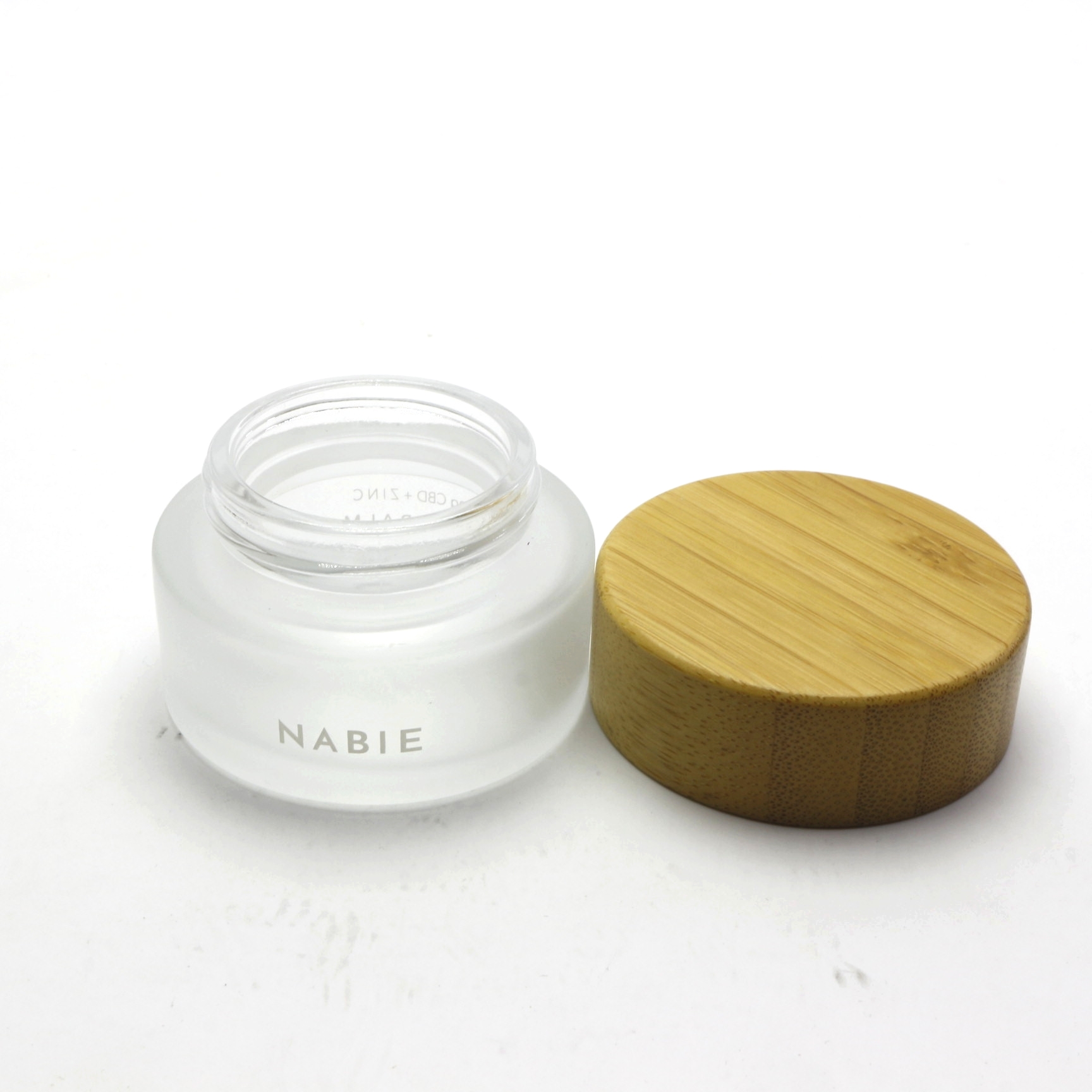Environmental empty bamboo lid glass cream jar with wooden lids BJ-196R