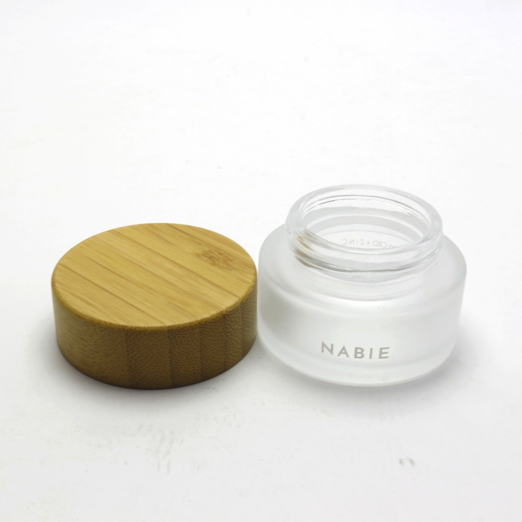 Environmental empty bamboo lid glass cream jar with wooden lids BJ-196R