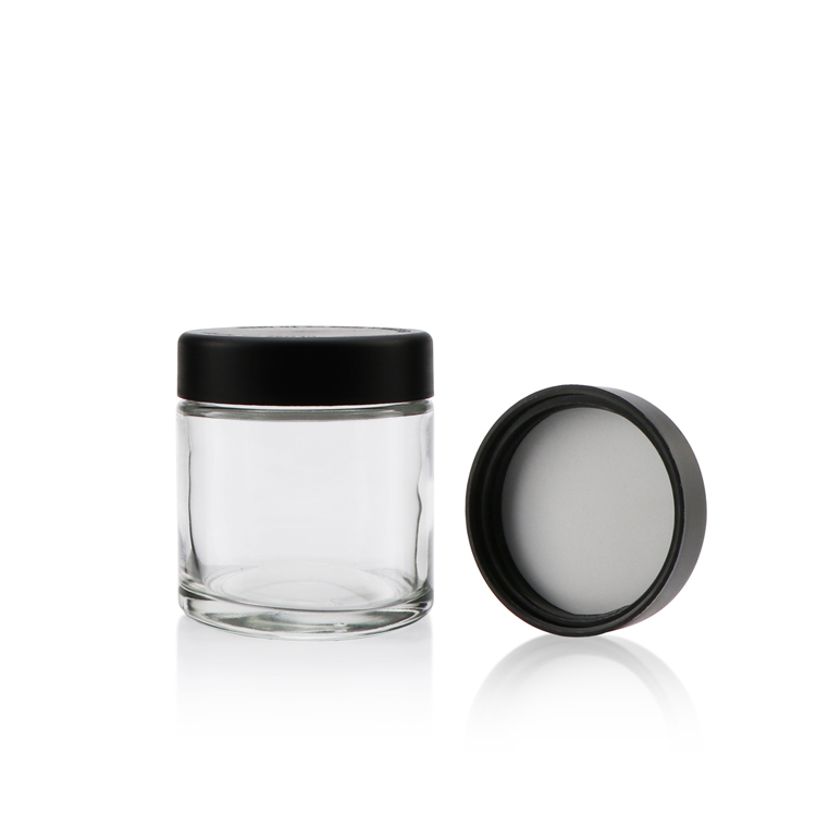 Environmentally 30 60 g 90 120 ml empty straight sided clear child proof container 1 2 3 4 oz glass child resistant jar