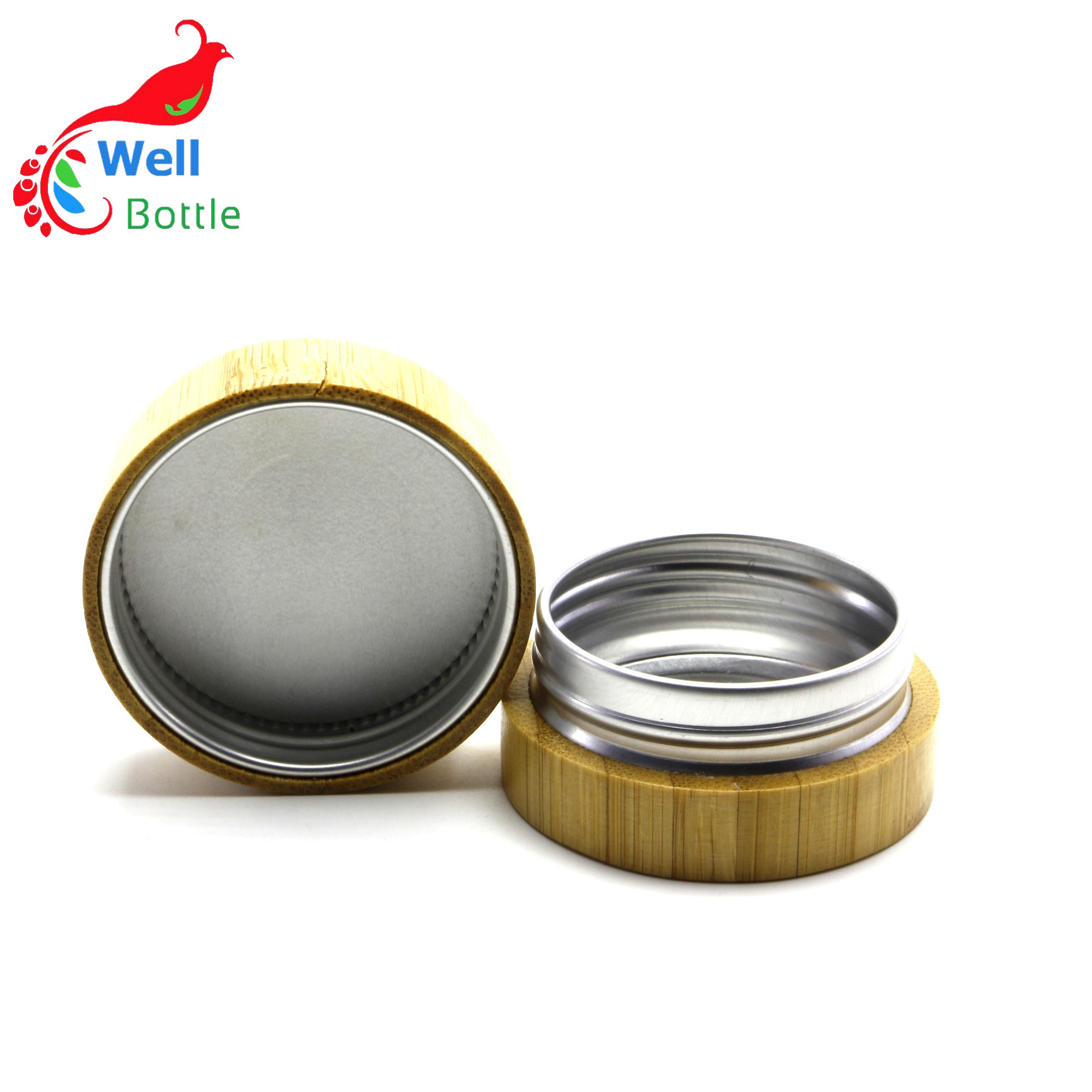Environmentally friendly cosmetic packaging 15g 30g 50g bamboo cream jar with aluminum inner GJ-215RL