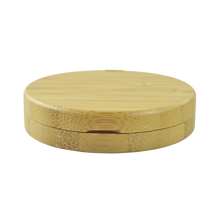 Environmentlly 15g cosmetic packaging product bamboo loose powder jar carrying a mirror