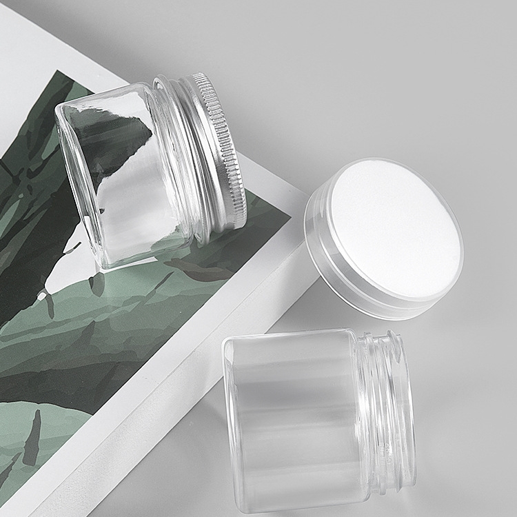 Eo-friendly Material Transparent PET Plastic Jars With Aluminum Lid Cream Container 20g 30g