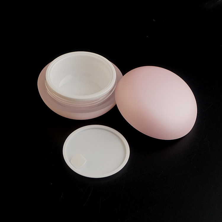 Ergonomic Comfortable Egg Shaped Cream Jar 30ml Cobble Designed Cosmetic Jar 1oz