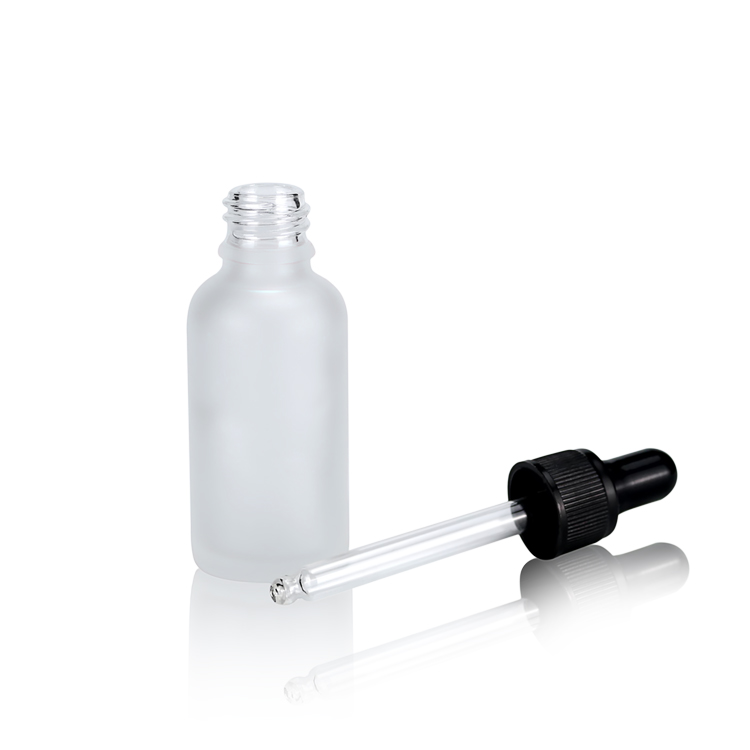Essence Oil Serum Double Walled Acrylic Bottles 30ml Clear Frosted Glass Dropper Essential Oil Screen Printing Personal Care