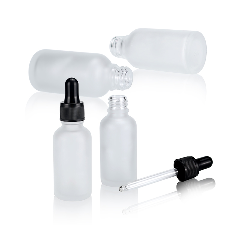Essence Oil Serum Double Walled Acrylic Bottles 30ml Clear Frosted Glass Dropper Essential Oil Screen Printing Personal Care