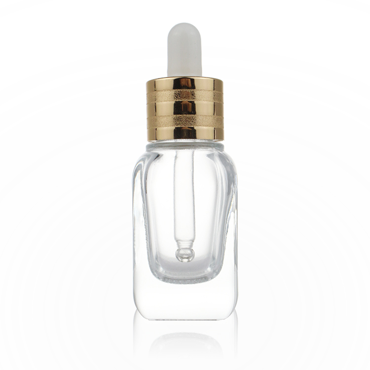 Essence Oil Square Thick Bottle 15ml Clear Glass Essential Oil Screen Printing Personal Care Screw Cap