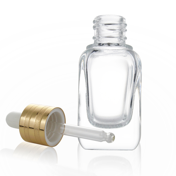 Essence Oil Square Thick Bottle 15ml Clear Glass Essential Oil Screen Printing Personal Care Screw Cap