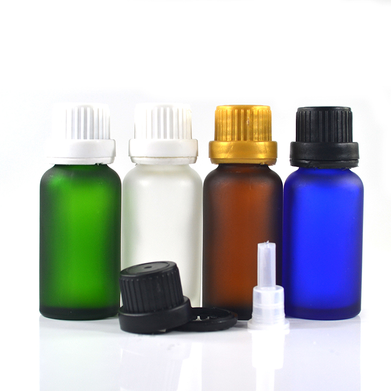 Essence oil 5ml 10ml 15ml 20ml 30ml 50ml matte frosted black amber clear tamperproof lid glass bottle