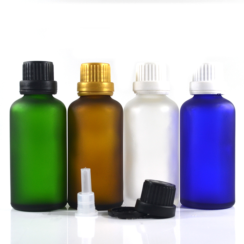 Essence oil 5ml 10ml 15ml 20ml 30ml 50ml matte frosted black amber clear tamperproof lid glass bottle
