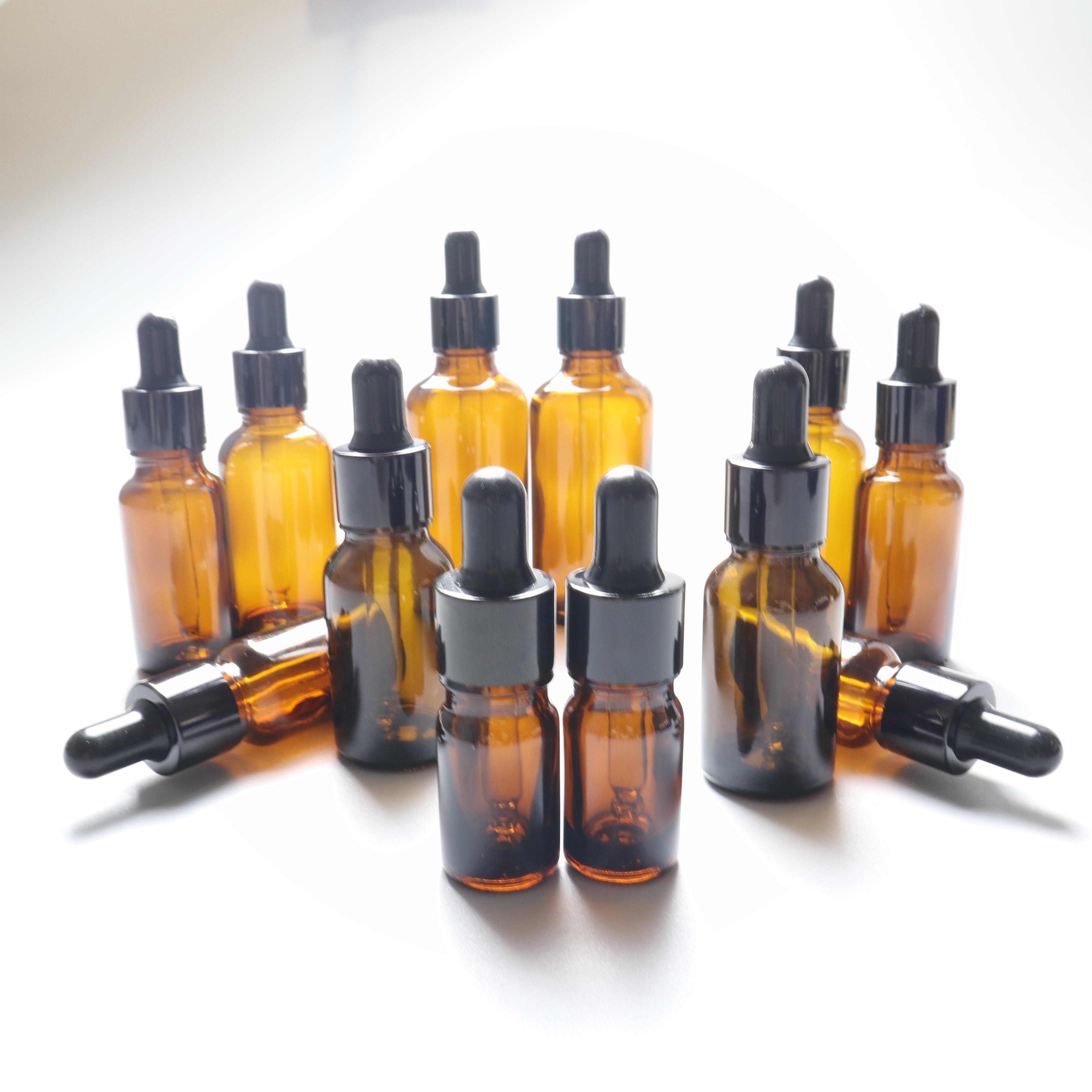Essential Hair Oil Bottles Amber Dropper Glass Wholesale 10ml 15ml 20ml 30ml 50ml 100ml Empty