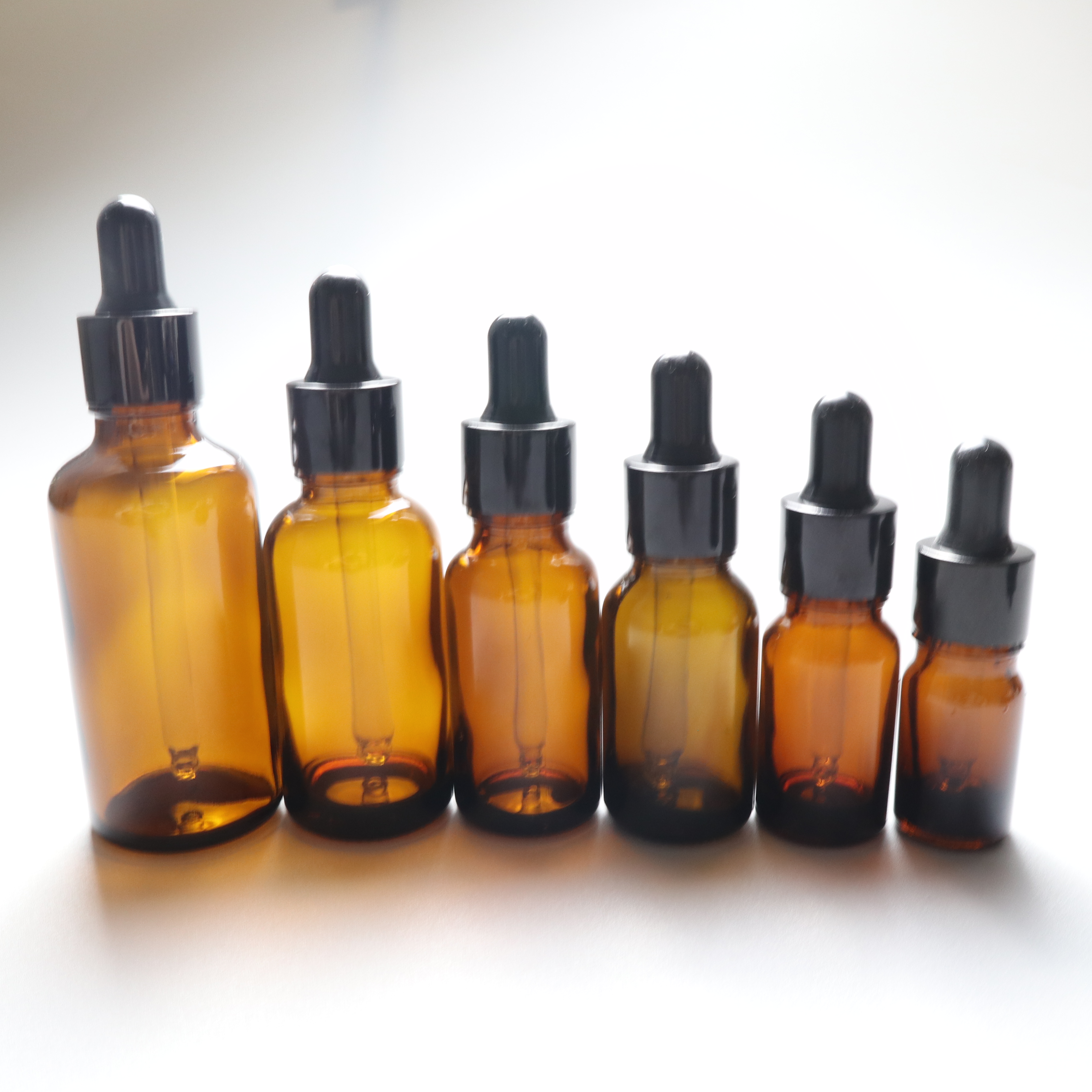 Essential Hair Oil Bottles Amber Dropper Glass Wholesale 10ml 15ml 20ml 30ml 50ml 100ml Empty