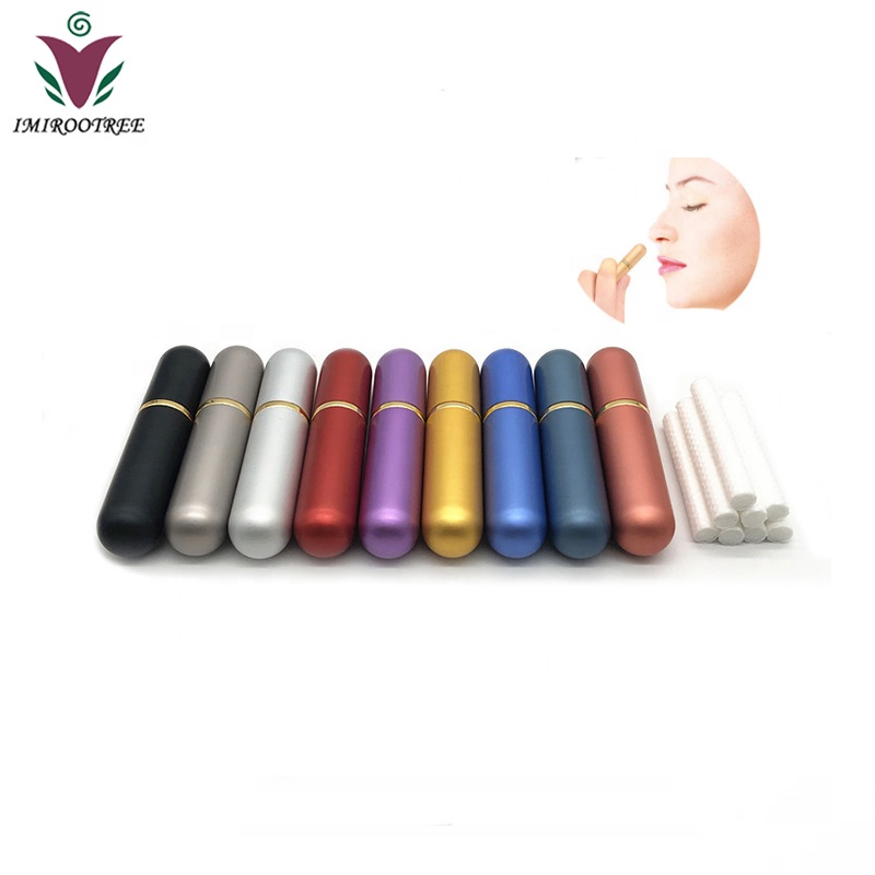 Essential Oil Aromatherapy Aluminum Metal Blank Nasal Inhaler Tubes Refill Blank Nasal Container Aluminum Inhalers
