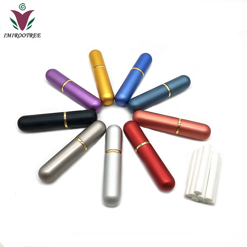Essential Oil Aromatherapy Aluminum Metal Blank Nasal Inhaler Tubes Refill Blank Nasal Container Aluminum Inhalers