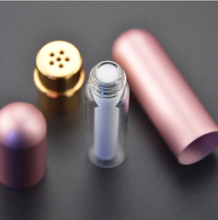 Essential Oil Aromatherapy Blank metal Nasal Inhaler Tubes Muti Color Blank Nasal Containers