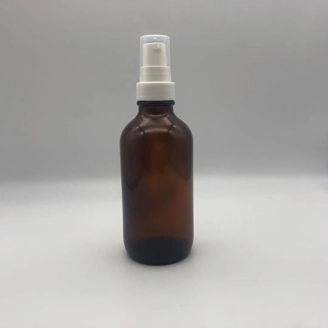 Essential Oil Boston Round Liquid Glass Bottles Amber Glass Bottle of Caps