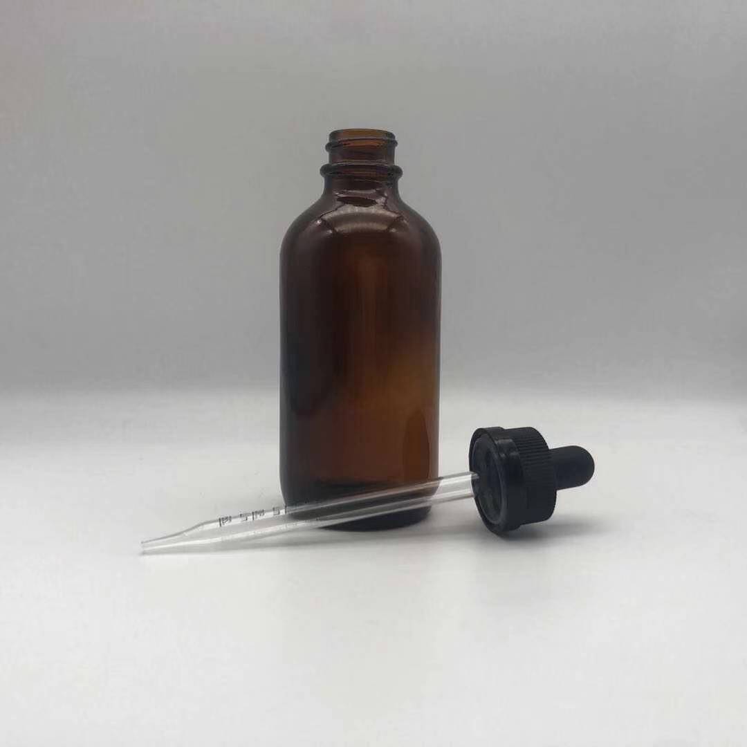 Essential Oil Boston Round Liquid Glass Bottles Amber Glass Bottle of Caps