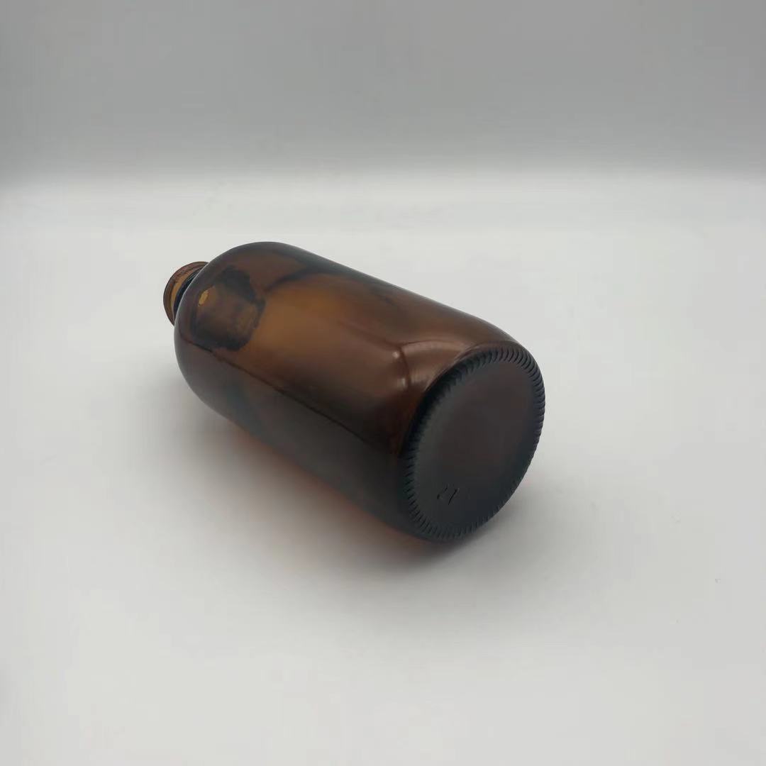 Essential Oil Boston Round Liquid Glass Bottles Amber Glass Bottle of Caps