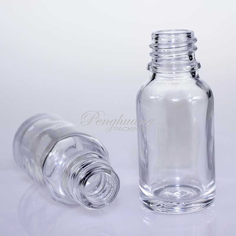 Essential Oil Bottle Clear E Liquid Bottle 15ml Glass Dropper Bottle With Silver Gold Drop Cap