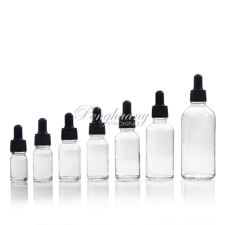 Essential Oil Bottle Clear E Liquid Bottle 15ml Glass Dropper Bottle With Silver Gold Drop Cap