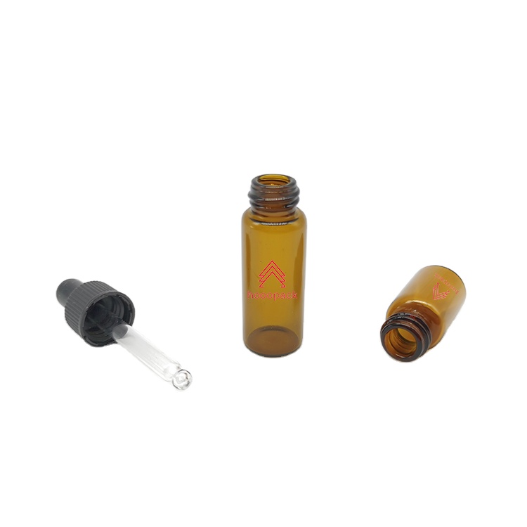 Essential Oil Bottle Packing 1ml 2ml 3ml 5ml Cosemtic Empty High Quality Round Glass Plastic Cosmetic Skin Care Packaging Amber