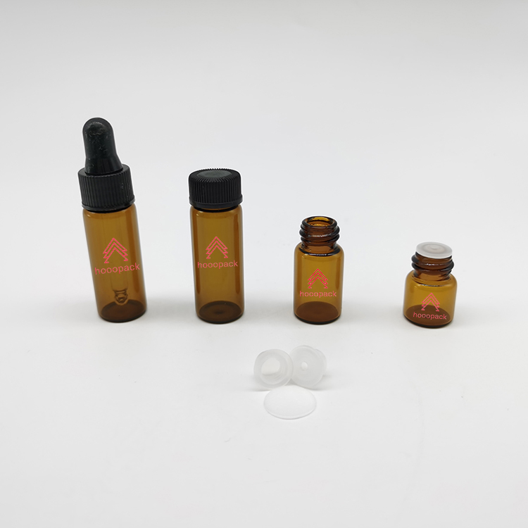 Essential Oil Bottle Packing 1ml 2ml 3ml 5ml Cosemtic Empty High Quality Round Glass Plastic Cosmetic Skin Care Packaging Amber
