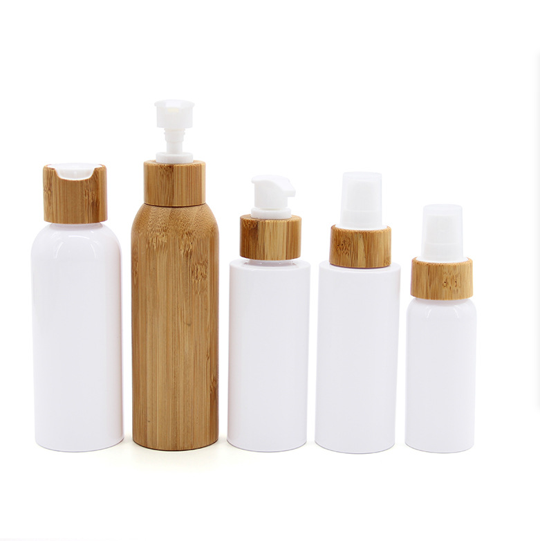 Essential Oil Bottles 15ml-100ml Frosted With Bamboo White 10 ml glass bamboo dropper Bottle with wood cap