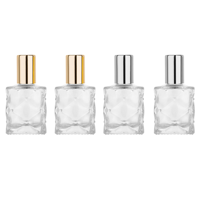 Essential Oil Cheap Square Oil Glass Roll On Perfume Bottle 10ml With Stainless Steel Balls