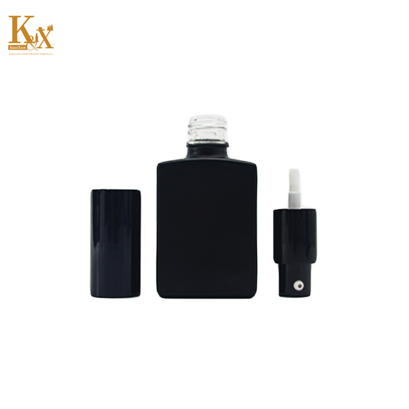 Essential Oil Dropper Bottle Black White Amber Blue Green Square Rectangle 1 Oz 30ml Glass PUMP Sprayer Screen Printing Clear KX