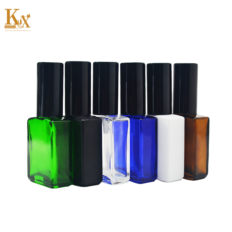 Essential Oil Dropper Bottle Black White Amber Blue Green Square Rectangle 1 Oz 30ml Glass PUMP Sprayer Screen Printing Clear KX